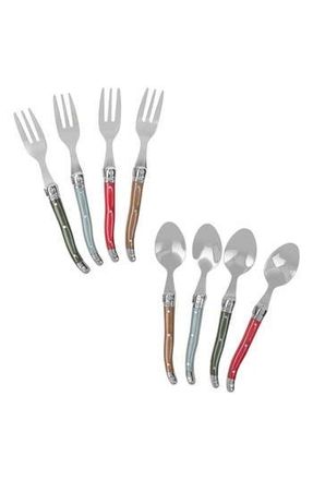 French Home 8-Piece Laguiole Spoons & Forks Set in Holly Berry at Nordstrom Rack