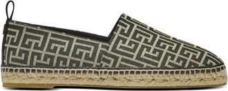 Balmain monogram-jacquard espadrilles - men - Polyester/Fabric/Rubber/Cotton - 43 - Black