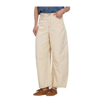 Object Object - Andrea MW Cropped Twill Jeans - Dames - Broeken - Beige - Maat: M