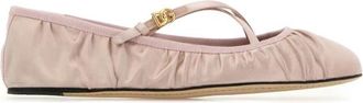 Dolce & Gabbana Pastelroze Satijnen Vally Ballerinas - Dames - Ballerinas - Roze - 37 EU - Satijn - Schoenen