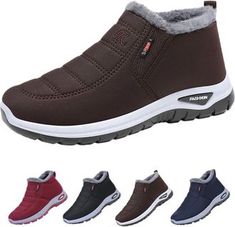 Generic Ankle Boots Wide Fit Women Orthopedic Boots for Women Waterproof Boot Fur Lined Winter Boot Waterproof Snow Warm Booties Slip on Wide Fit Walking Shoe