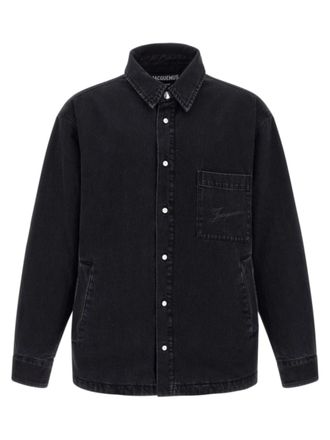 Jacquemus Black Faded Cotton Denim Boulanger Shirt