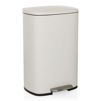 hjh OFFICE Cubo de basura de acero Beige