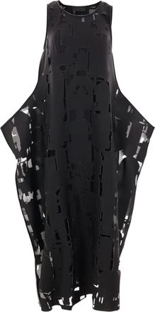 Maria Calderara Abito midi con taglio laser - Nero