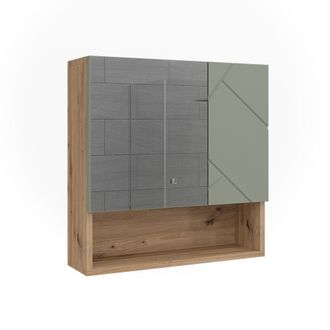 Vicco Armario Con Espejo Para Ba&ntilde;o Irma, Verde Salvia, 54 X 55 Cm, Vicco