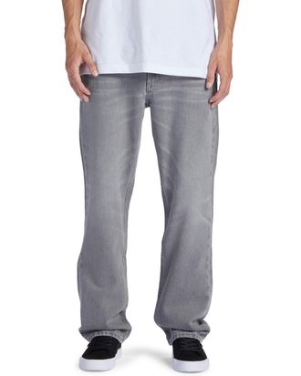 DC Straight-Jeans DC SHOES Worker, Herren, Gr. 30(S) / L&auml;nge 32(M), L&auml;nge 32, grau (grau wash), Obermaterial: 80% Baumwolle, 20% Baumwolle;, Jeans Straig