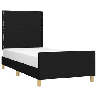 vidaXL Estructura De Cama Sin Colch&oacute;n Tela Negro 100x200 Cm Vidaxl