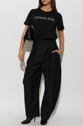 Michael Michael Kors Cotton T-shirt With Logo, Womens, Black