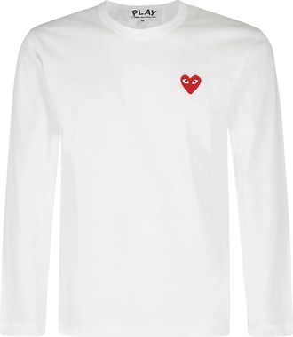 Comme Des Gar&ccedil;ons Casual Play T-shirt - Heren - Longsleeves - Wit - 2XL - Tops