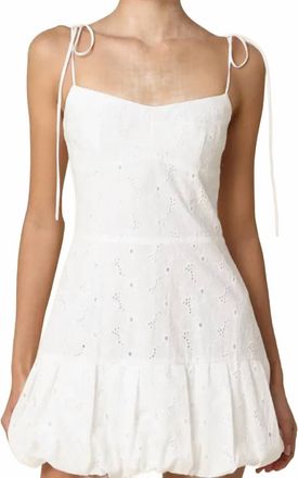 Olivaceous Charis Mini Bubble Dress In White