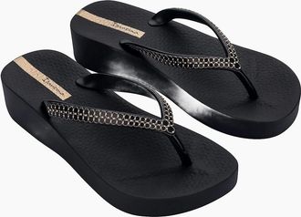 Ipanema Womens Ipanema Womens Mesh XI Plat Fem Flip Flops - Black/Black - Size: 6