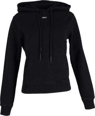 Off-white Pre-owned Womens Off-White Arrow Print Hoodie in Black Cotton - Size 2XS