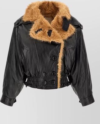 Isabel Marant lamb leather oversized double-breasted jacket