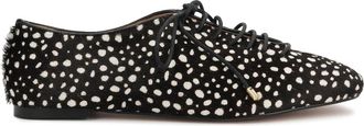Kazar Veterschoenen zonder tong met natuurlijke haarafwerking - Dames - Veterschoenen - Zwart - 38 EU - Leer - Schoenen