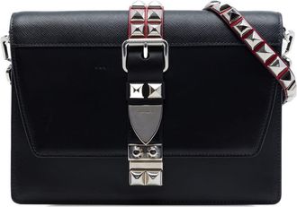 Prada Pre-owned Prada City Calfskin and Saffiano Studded Elektra Crossbody Ladies 3ZY6KZQWIXNZVPBD