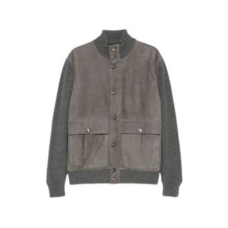 Brunello Cucinelli Suede-panel Ribbed Jacket