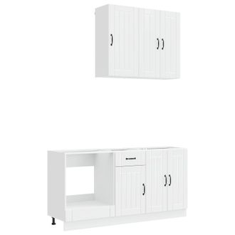 vidaXL Unidad De Cocina Lucca 5 Uds. Blanco Brillante Vidaxl