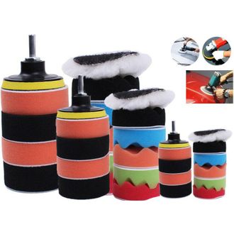 Trade Shop Trade Shop - 12 Pz Kit Di Spugne Lucidanti Con Adattatore Per Lucidatura Auto 6 Platorello