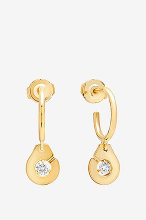 Dinh Van Creolen aus Gelbgold mit Diamanten Menottes R8