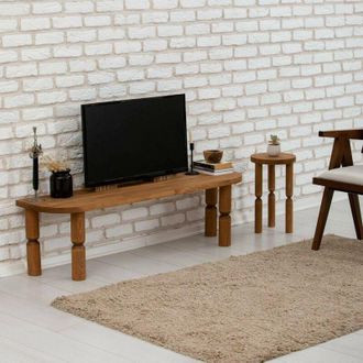 Dmora Dmora - Mueble De Televisi&oacute;n Ceres, Aparador De Sal&oacute;n, Mueble Bajo Para Tv, Base De Pared Equipada, 140x35h40 Cm, Roble, Con Embalaje Reforzado