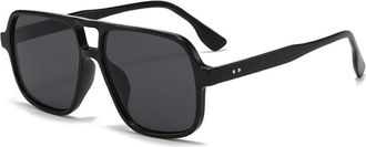 Generic Large Frame Men Outdoor Sunglasses Vacation Women Vacation Sun Glasses(Black)