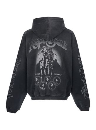 Represent Mens Zip-Through Hoodie Endless Summer Black Cotton Sweatshirts Sweater