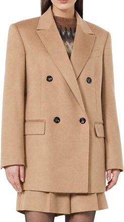 Max Mara Virgin Wool Double-Breasted Blazer - Brown