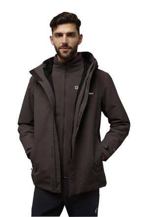 Jack Wolfskin 3-in-1-Funktionsjacke JACK WOLFSKIN ALTENBERG 3IN1, Herren, Gr. XXL, braun (peat), Obermaterial: 100% Polyester, hoch geschlossener Ausschnitt, mit ve