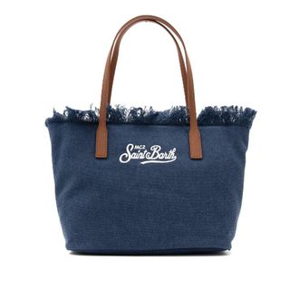 MC2 Saint Barth Medium Tote Bag with Textured Deep Navy Fabric