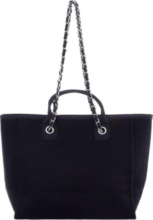 Adornia Black Chain Oversized Tote