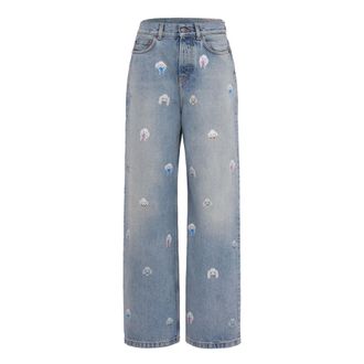 Fiorucci Poodle-print Jeans - female - Fiorucci - Straight Fit Jeans - Blue - W26 - Jeans