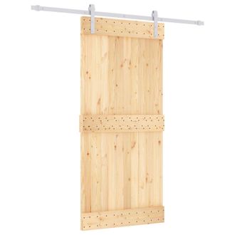 vidaXL Puerta Corredera Natural Y Blanco 95 X 210 Cm Vidaxl