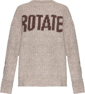 Rotate Maglione con logo a intarsi - Toni neutri