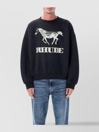 Rhude cotton oversized logo print sweatshirt