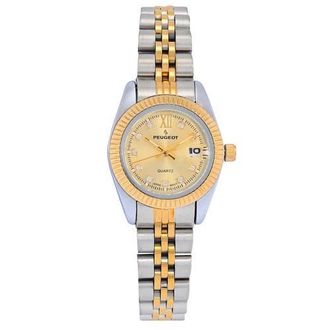 Peugeot Luxury Small Face Fluted Bezel Bracelet Watch- 25MM in Two Tone at Nordstrom