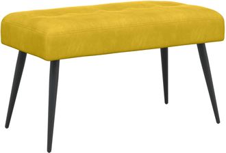 vidaXL Banco Con Tapicer&iacute;a Con Botones Amarillo 80 X 40 X 46 Cm Vidaxl