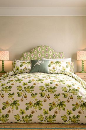 Sanderson Fig Harvest Cotton Duvet Cover Set in Green | Size: Super King