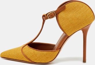 Malone Souliers Yellow/brown Canvas And Leather Imogen Mules