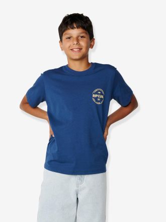 Rip Curl T-Shirt Staple, Brustprint und R&uuml;ckenprint RIP CURL blau