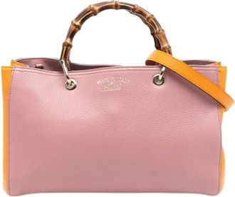 Gucci Pre-owned Handbags, female, Pink, Size: ONE SIZE Pre-owned Bamboo Shopper