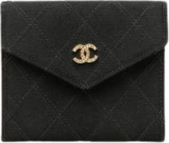 Chanel Pre-owned Portemonnee - Dames - Vintage Accessoires - Zwart - ONE Size - Satijn - Vintage