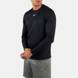 Reebok T-Shirt REEBOK ID TRAIN LS TECH TEE, Herren, Gr. XL, schwarz, Obermaterial: 100% Polyester, normal, Rundhals, Shirts T-Shirt