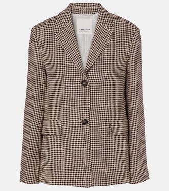 Max Mara Gita checked linen blazer