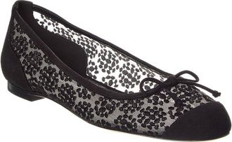 Manolo Blahnik Capbal Mesh & Suede Flat