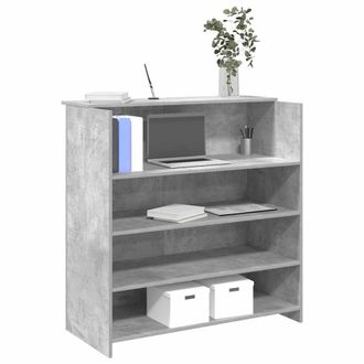 Berkfield Home Reception Desk Concrete Grey 100x50x103.5 cm Engineered Wood