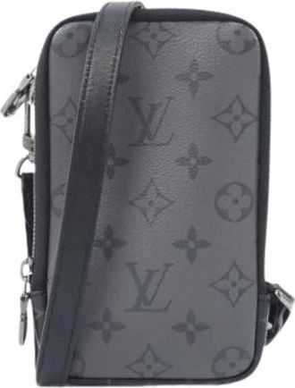 Louis Vuitton Pre-owned Cross Body Bags, male, Black, Size: ONE SIZE Pre-owned Monogram Eclipse Shoulder Bag