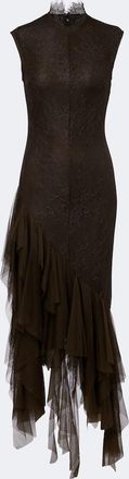 De La Vali Morwen tulle-trimmed lace cocktail dress