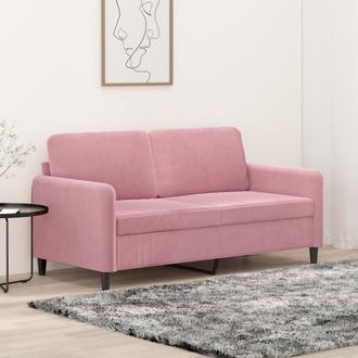 vidaXL Sof&aacute; De 2 Plazas Terciopelo Rosa 140 Cm Vidaxl