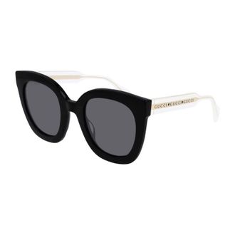 Gucci GG0564S Square Full Rim Cat-Eye Sunglasses - Black