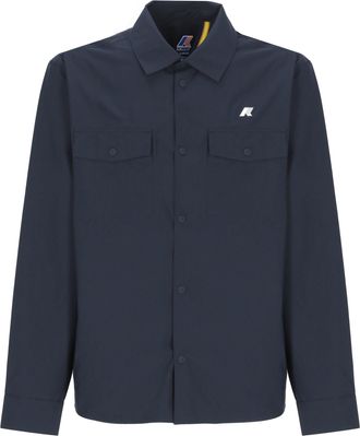K-Way Blue Umbert Stretch Buttoned Overshirt